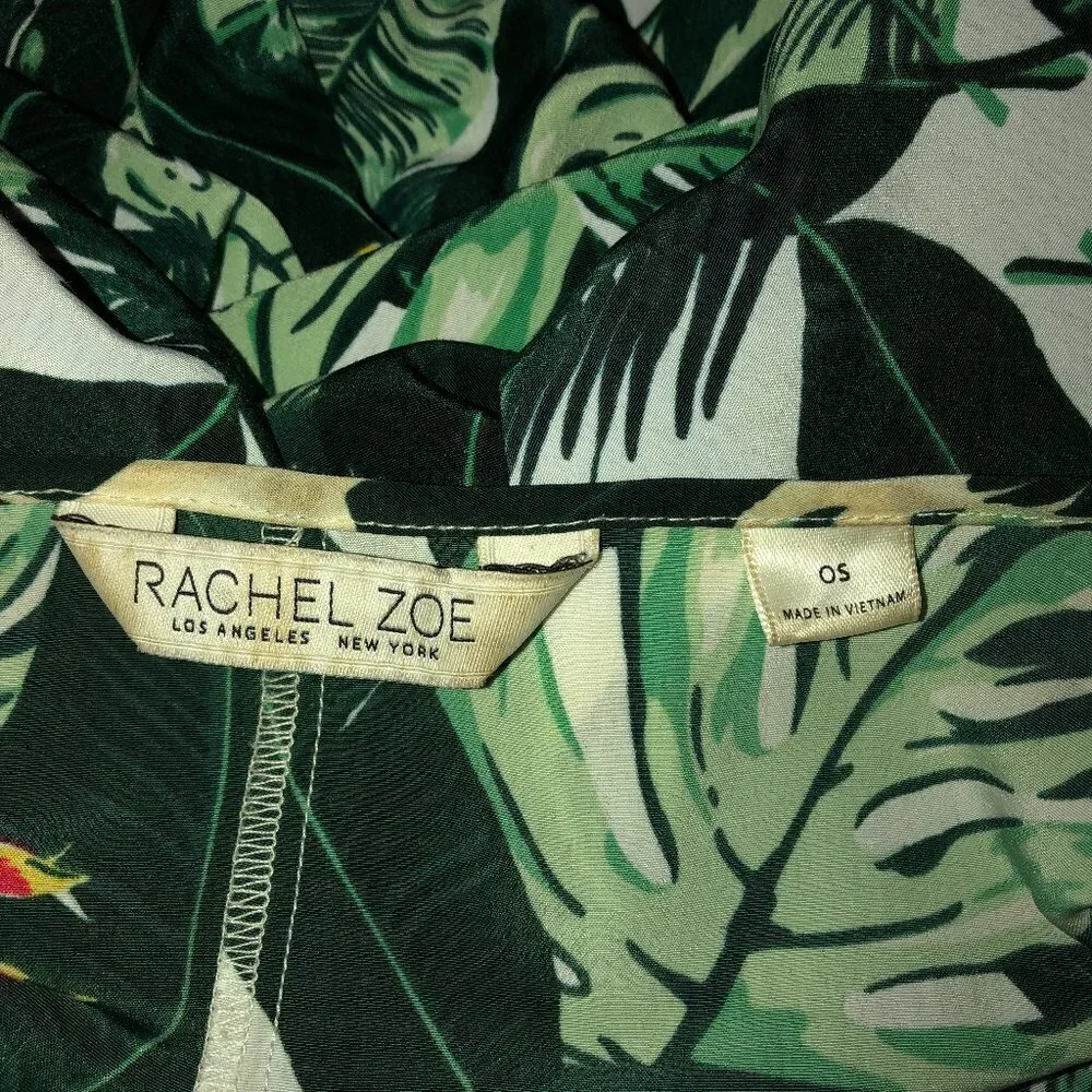 Rachel Zoe Tropical Palm Print Coverup/Duster OS - Picture 2 of 5